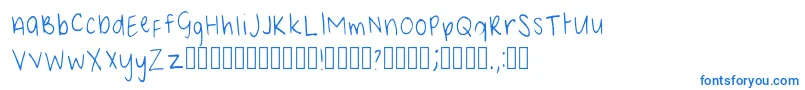 Bean Regular Font – Blue Fonts on White Background