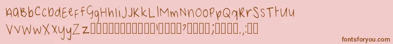フォントBean Regular – ピンクの背景に茶色のフォント