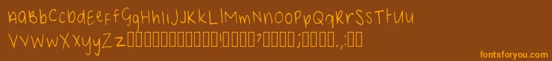 Bean Regular Font – Orange Fonts on Brown Background