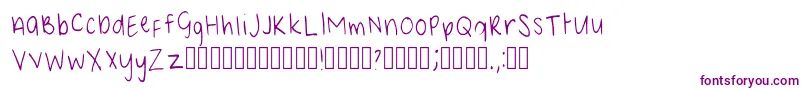 フォントBean Regular – 白い背景に紫のフォント