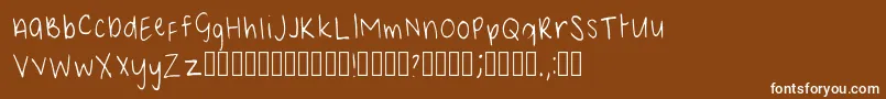 フォントBean Regular – 茶色の背景に白い文字