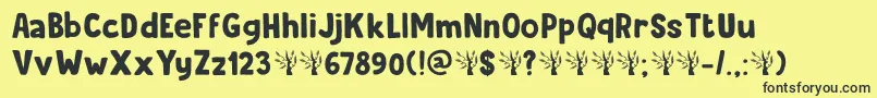 Шрифт Beanstalker DEMO – чёрные шрифты на жёлтом фоне