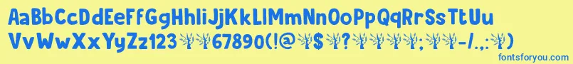 Beanstalker DEMO Font – Blue Fonts on Yellow Background