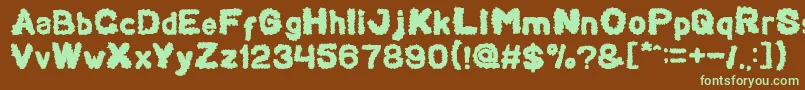 Beard Rider-fontti – vihreät fontit ruskealla taustalla