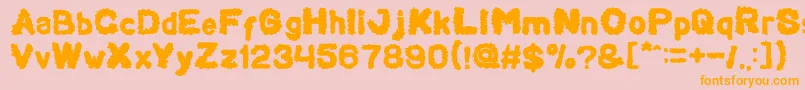 Więcej informacji o czcionce Beard Rider Czcionka Beard Rider – pomarańczowe czcionki na różowym tle