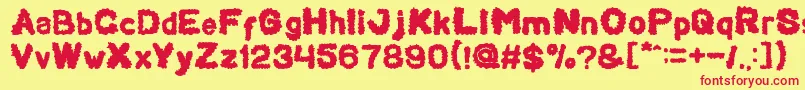 Beard Rider-fontti – punaiset fontit keltaisella taustalla