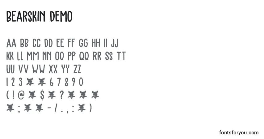 Шрифт Bearskin DEMO – алфавит, цифры, специальные символы