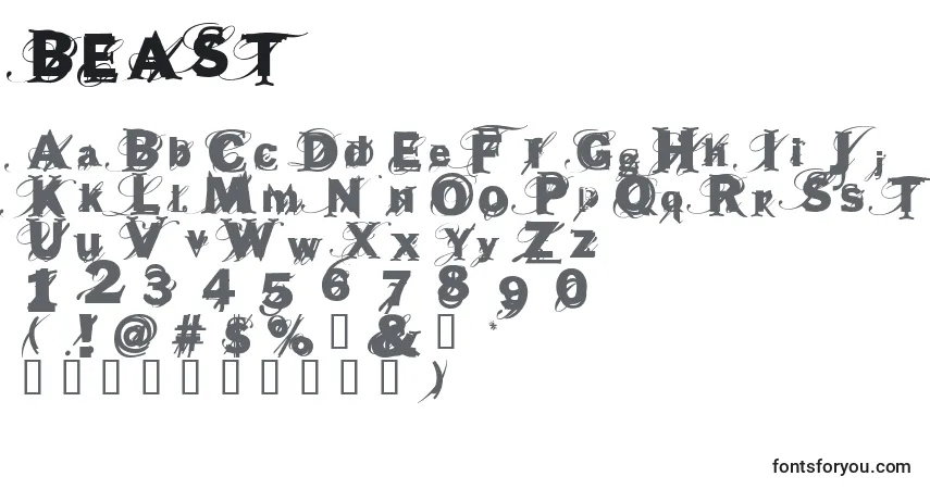 A fonte BEAST    (120868) – alfabeto, números, caracteres especiais