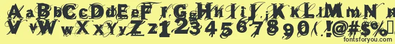 BEAST    Font – Black Fonts on Yellow Background