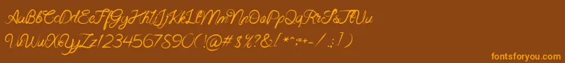 Beast Fantasia Font – Orange Fonts on Brown Background