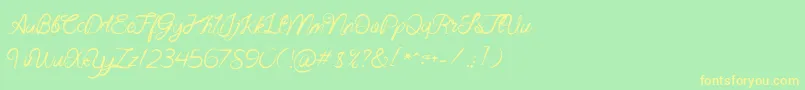 Beast Fantasia Font – Yellow Fonts on Green Background
