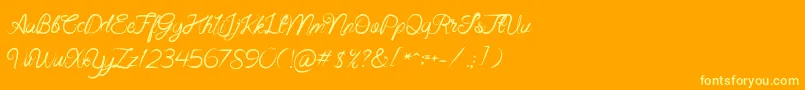 Czcionka Beast Fantasia – żółte czcionki na pomarańczowym tle