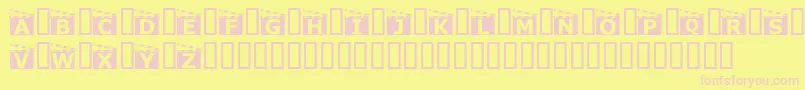 Movieboard Font – Pink Fonts on Yellow Background