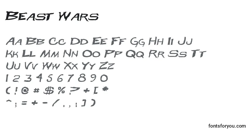 A fonte Beast Wars – alfabeto, números, caracteres especiais