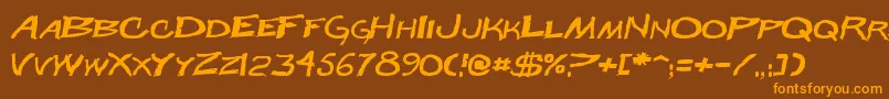 Beast Wars Font – Orange Fonts on Brown Background