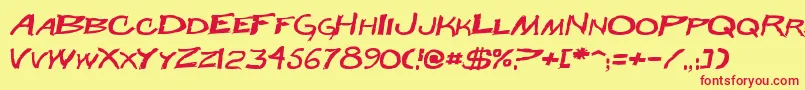 Beast Wars Font – Red Fonts on Yellow Background