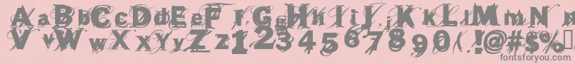フォントbeast – ピンクの背景に灰色の文字