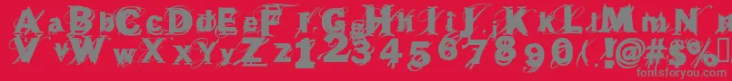 beast Font – Gray Fonts on Red Background