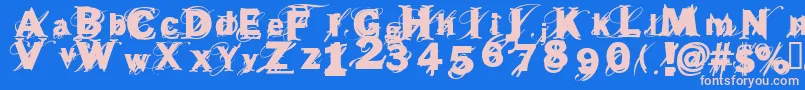 beast Font – Pink Fonts on Blue Background