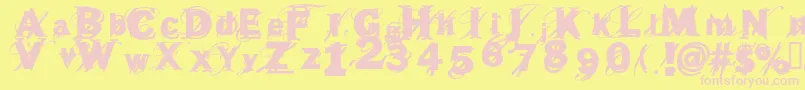 beast-fontti – vaaleanpunaiset fontit keltaisella taustalla