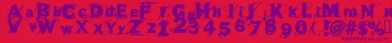 beast Font – Purple Fonts on Red Background