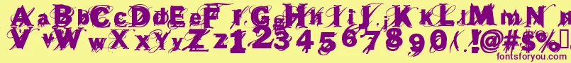 beast Font – Purple Fonts on Yellow Background