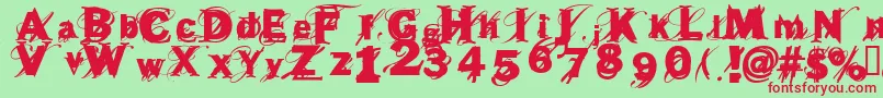beast Font – Red Fonts on Green Background