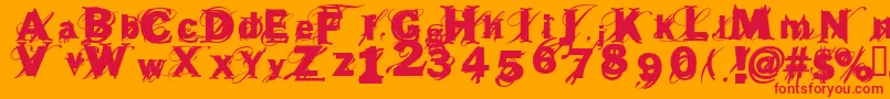 beast Font – Red Fonts on Orange Background