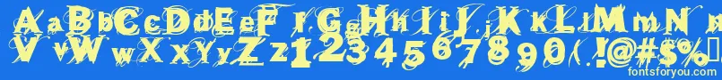 beast Font – Yellow Fonts on Blue Background