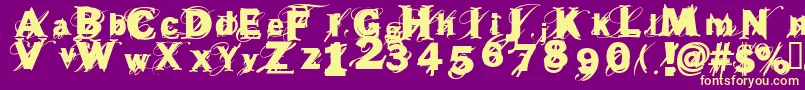 Weitere Informationen zur beast-Schriftart beast-Schriftart – Gelbe Schriften auf violettem Hintergrund