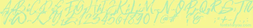 Beastmachine Font – Green Fonts on Yellow Background