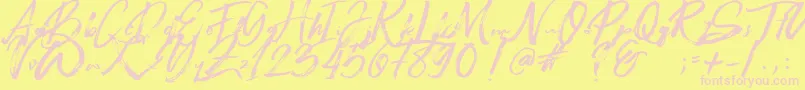 Beastmachine Font – Pink Fonts on Yellow Background