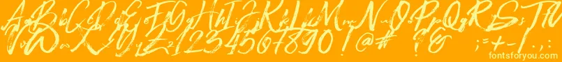 Beastmachine-Schriftart – Gelbe Schriften auf orangefarbenem Hintergrund