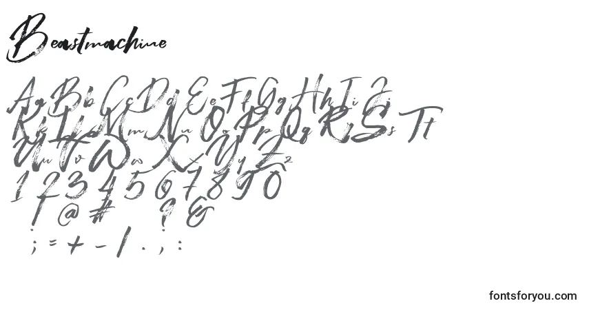 Schriftart Beastmachine (120873) – Alphabet, Zahlen, spezielle Symbole
