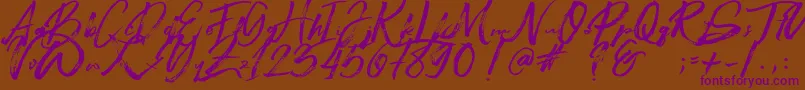 Beastmachine Font – Purple Fonts on Brown Background