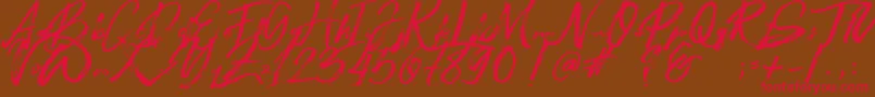 Beastmachine Font – Red Fonts on Brown Background
