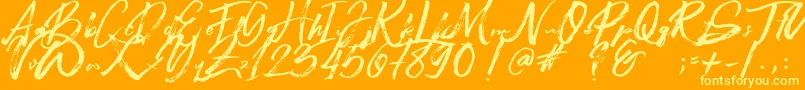 Beastmachine-Schriftart – Gelbe Schriften auf orangefarbenem Hintergrund