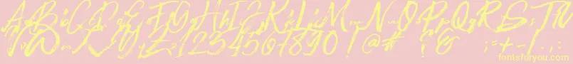 Beastmachine-Schriftart – Gelbe Schriften auf rosa Hintergrund