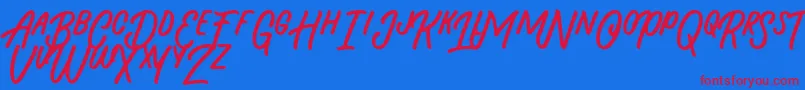 Beasty Morty Font – Red Fonts on Blue Background