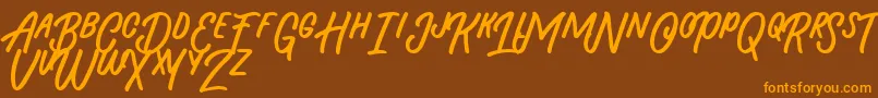 Beasty Morty Font – Orange Fonts on Brown Background