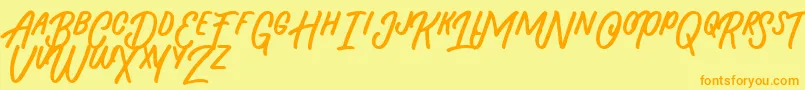 Beasty Morty Font – Orange Fonts on Yellow Background