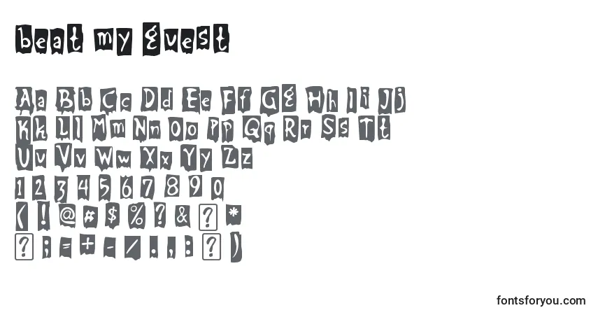 Czcionka Beat my guest – alfabet, cyfry, specjalne znaki