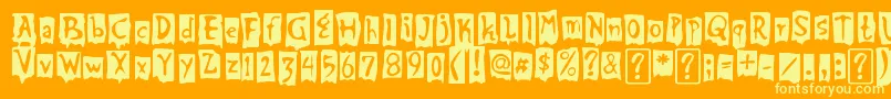 beat my guest Font – Yellow Fonts on Orange Background