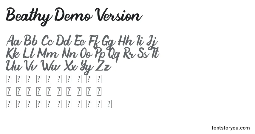 Police Beathy Demo Version - Alphabet, Chiffres, Caractères Spéciaux