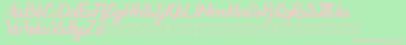 Beathy Demo Version Font – Pink Fonts on Green Background