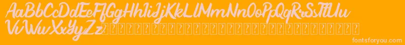 Beathy Demo Version Font – Pink Fonts on Orange Background