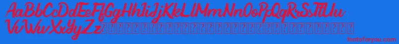 Beathy Demo Version Font – Red Fonts on Blue Background