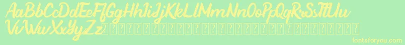 Beathy Demo Version Font – Yellow Fonts on Green Background