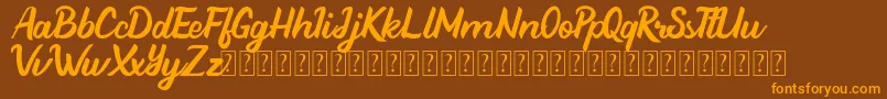 Beathy Demo Version Font – Orange Fonts on Brown Background