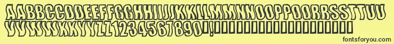 Wishfulwaves Font – Black Fonts on Yellow Background